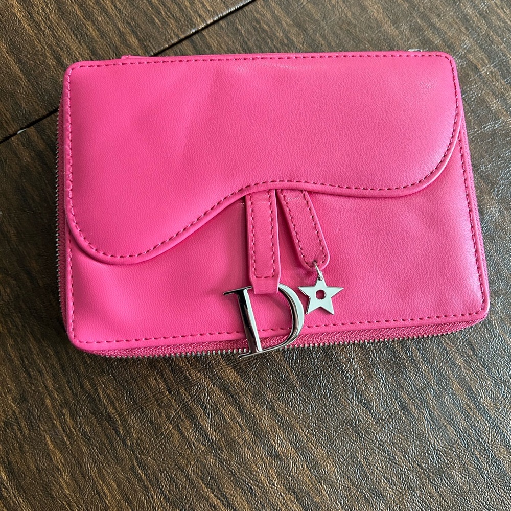 Dior pink vanity make-up case with mirror